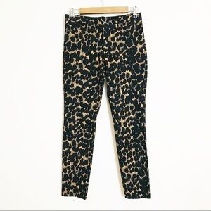 Gap Leopard Print Slim City Crop Jeans Size 0 Black/Brown
